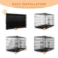 thumbnail image 2 of Barara King Dog House,Pet House,Dog Crate, 48 Inch Large Dog Cage with Divider and Plastic Leak-Proof Pan Tray, Double Door Folding Metal Wire Cage, 2 of 12