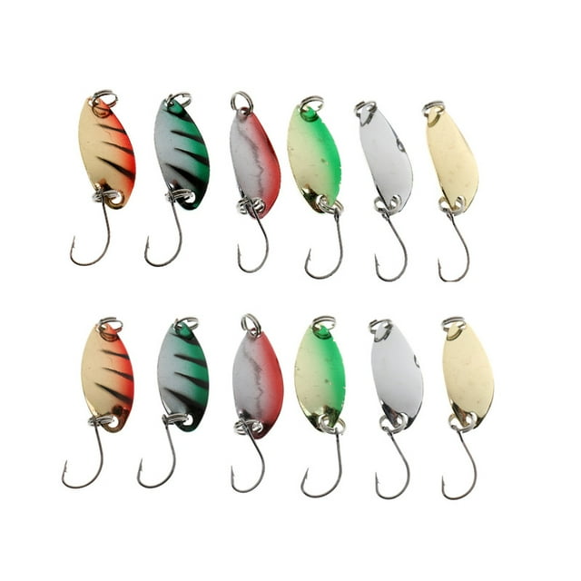 12pcs Pesca Lentejuelas Señuelo Cebo Conjunto para Perca Arenque Pesca de Superficie