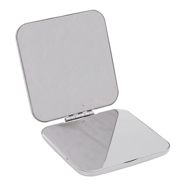 Espejo Compacto Portátil de Acero inoxidable, Espejo de Doble Cara Resistente A Caídas de Mano de Metal para Vieges de Belleza para Mujeres