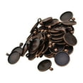 thumbnail image 2 of AMLESO 50 Pcs Pendentif de Collier Rond de 1 Pouce Sertissage Base de Cabochon Plateau Serti Clos Vierge Bronze Rouge, 2 of 8