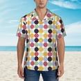 thumbnail image 5 of Uemuo Polka Dot Printed Regular Fit Short Sleeve Casual Hawaiian Shirt for Men,Aloha shirt,Tropical shirt,Floral print shirt,Vacation Beach shirt-Large, 5 of 9