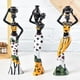 thumbnail image 2 of Juego de 7 pulgadas de figuras tribales africanas decorativas hechas de porcelana y cerámica, Amarillo, 2 of 9