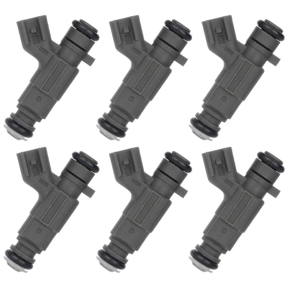 Injectors,CCIYU Holes Fuel Injectors Set fit for2000-2007 for Jaguar S-Type  2000-2003 for Lincoln LS Compatible with 0280155863 Injector,6 Pieces 