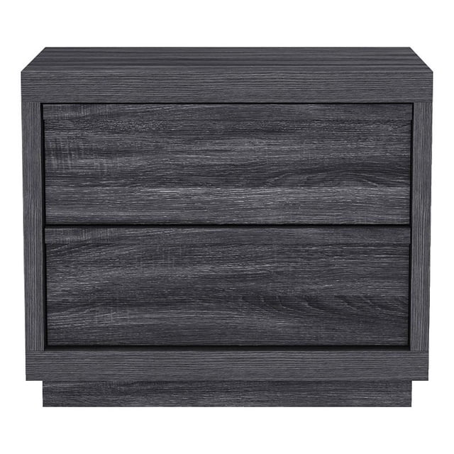 Navis Contemporary 26" Nightstand in Charcoal Gray (2-Drawer)