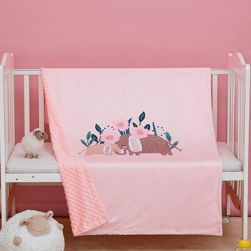 CUH Newborn Super Soft Reversible Double Layer Baby Blanket Comfortable