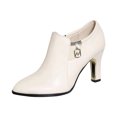 thumbnail image 1 of Kcodviy Bottines pour Femmes Bottes de Printemps Femmes Taille 5 et Bottes à Lacets à Talons Hauts d'Automne pour Femmes Chaussures Bout Pointu Bottines Fines à Imprimé Léopard Bottes pour Femmes Talon Confortables, 1 of 7