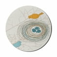 thumbnail image 1 of Birds Mouse Pad for Computers, Heart Warming Scene of Parent Birds Watching the Eggs over the Nest, Round Non-Slip Thick Rubber Modern Gaming Mousepad, 8" Round, Earth Yellow Pale Blue, by Ambesonne, 1 of 2