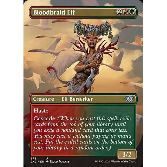 MtG Double Masters 2022 Uncommon Bloodbraid Elf (Alternate Art Borderless) #373