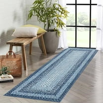 2025 New Modern Braided Print Area Washable Rug, Entryway Non-Slip Runners, Ultra-Thin Farmhouse Kitchen Mat, Non-Shedding Accent Carpet, for Bedroom Bedside Laundry