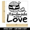 thumbnail image 2 of Handmade With Love Knitting Yarn Self-Inking Rubber Stamp Ink Stamper - Purple Ink - Small 1 Inch, 2 of 7