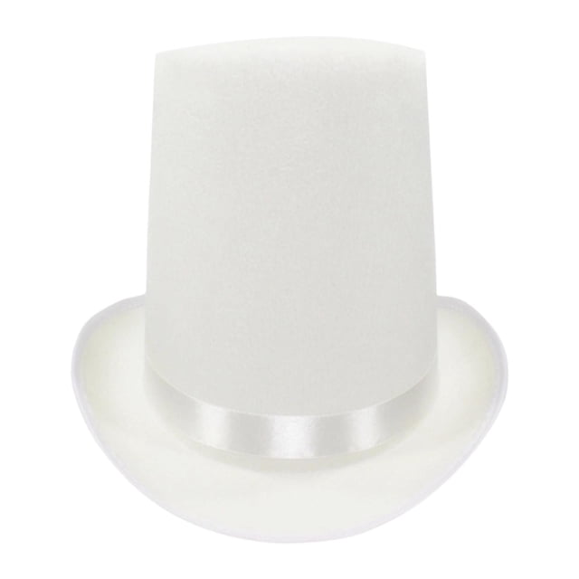GUOOL Top Hat Comfortable Creative Gift Costume Accessory for Stage Show Roles Playing White