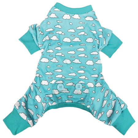 Floating on Clouds Pjs by Fashion Pet, Blue/Cloud Size: XXSmall