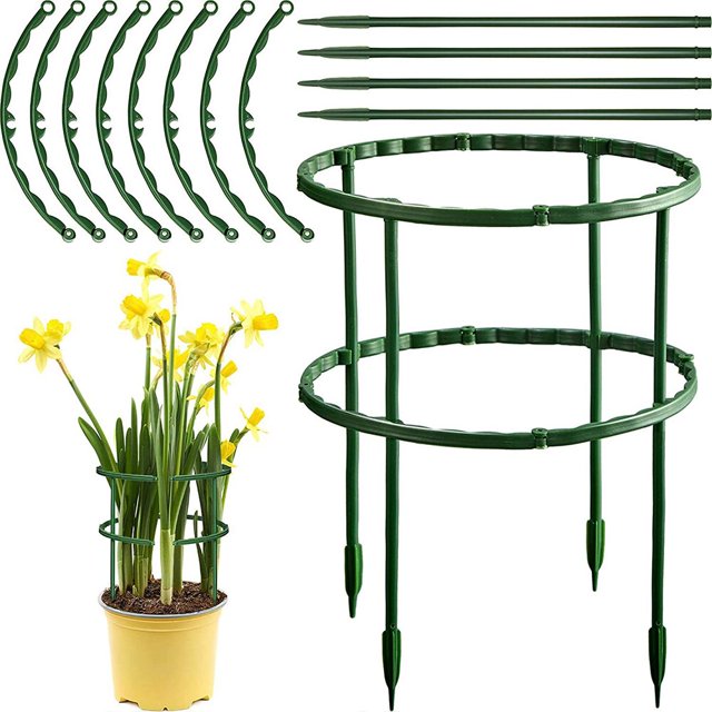Rosnek 3 Pack Plant Support Plant Stakes, Outdoor Garden Stakes Plant Cage Greenhouses