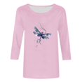 thumbnail image 4 of Runfenguu Workout Top For Women T Shirt Bras For Women Ladies' Easter Day Printed Round Neck Three Quarter Sleeve 3/4 Sleeve T-Shirt Loose, 4 of 5