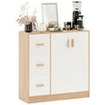 thumbnail image 2 of Aqzb Kitchen Buffet Cabinet, Coffee Bar Storage Cabinet, Kitchen Storage Sideboard with 3 Drawers and 2 Doors, Kitchen Pantry Cabinet Hutch for Kitchen, Dining Room, Livingroom Storage Cabinet, 2 of 8