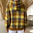 thumbnail image 3 of MexChoioe Womens Hooded Sweatshirt Fall Plaid Drawstring Long Sleeve Hoodies Daily Comfortable Relaxed Pullover for Women, 3 of 4