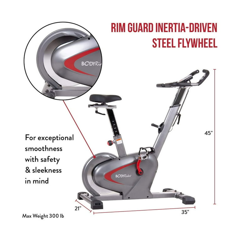 Body Rider BCY6000 Indoor Upright Bike with Curved Crank Technology Rear Drive Flywheel 250 LBS Capacity Walmart