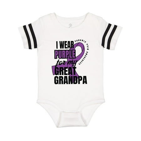 

Inktastic Chronic Pain I Wear Purple For My Great Grandpa Gift Baby Boy or Baby Girl Bodysuit