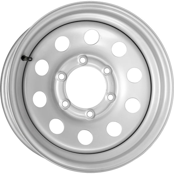 Silver Steel Trailer Wheel with Valve Stem - 15"x6" 6 on 5.5 4.25" CB Updated SKU : WS-15060655-SM-14777-BX