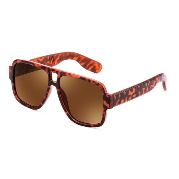 Karsaer Retro 70s Aviator Sunglasses for Men Women, Vintage Double Bridge Square Frame Pilot Sun Glasses K7123