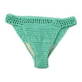 thumbnail image 2 of TEVEQ Ladies Summer Handmade Crochet Bikini Shorts Solid Color Belt Lined Knitted Swim Bikini Bottoms for Women Womens Bikini Bottom Low Waisted Bathing Swimsuit Bathing Suit Bottoms Cheeky Green S, 2 of 5