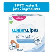 WaterWipes Sensitive Baby Wipes Virtual Bundle, 99.9% Water, Unscented & Hypoallergenic, 960 Wipes