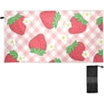 thumbnail image 2 of Coolnut 30x60In Absorbent Quick Drying Beach Towel, Delicate and Easy to Wipe, for Beach Swimming Pools, Bathrooms, Travel and Sports with Mesh Storage Bag-Strawberry Plaid Washcloth Gift, 2 of 7