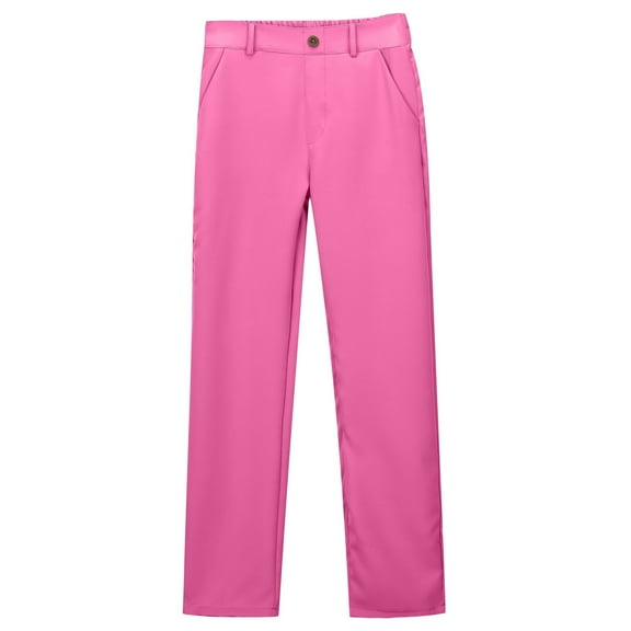 VNKIDY Girls Pants Kids Fashion Solid Color Elastic Waist Straight Pants Minimalist Design Relaxed Fit Comfortable Trousers For Casual Daily Wear Outdoor Leisure Activities Fashionable Bottoms