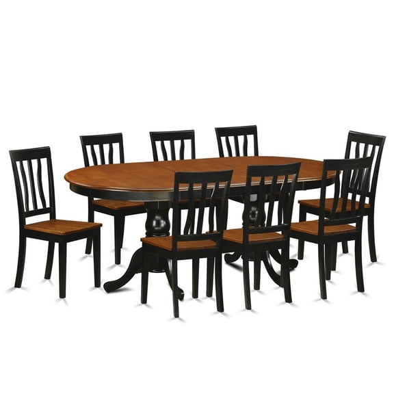 FurniFact Elegant 9-Piece Dining Table Set – Solid Wood Dining Table for 8