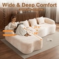 thumbnail image 5 of 104.7" Cloud Sectional Sofa, L-Shaped Chenille Fabric Modular Couch with Deep Memory Foam Seat, No Assembly Modern Curved Couch for Living Room, Beige, 5 of 7