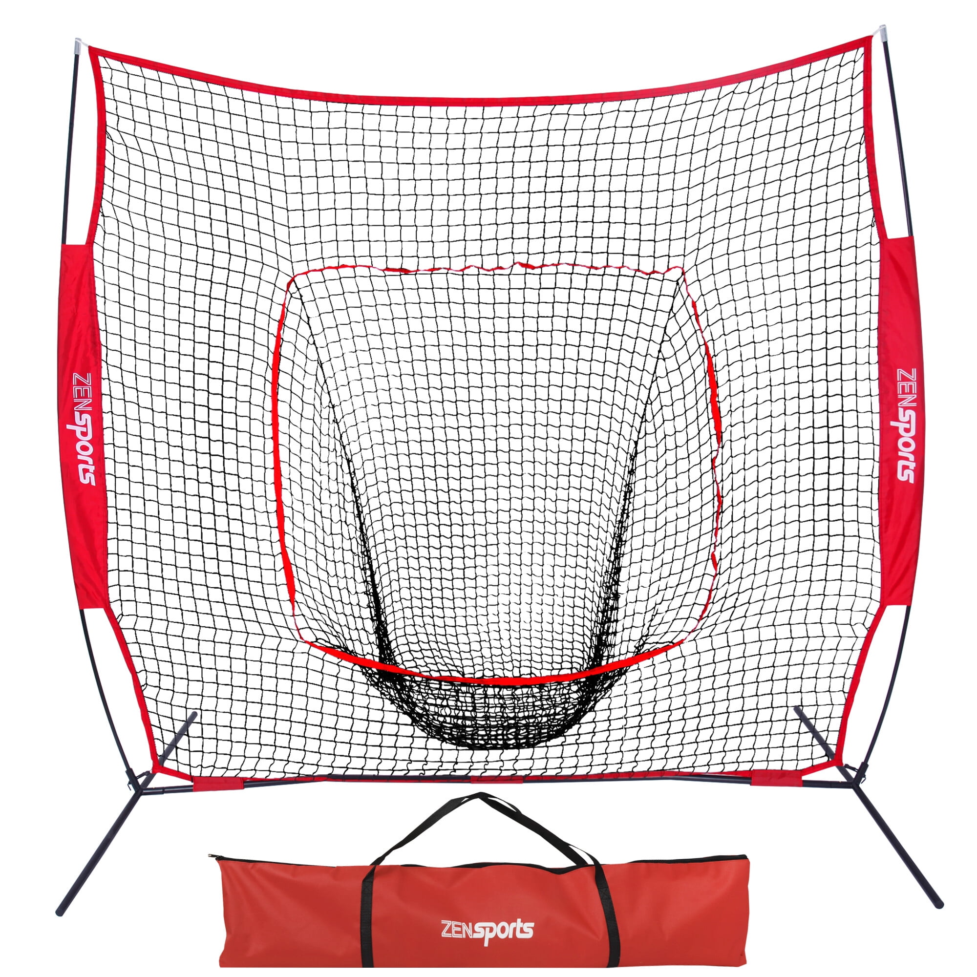 Carry Bag Great for All Skill Levels Training 7 x 7 Baseball Practice Net Hitting & Pitching Net with Bow Frame ZENSTYLE 5 x 5