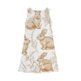 thumbnail image 4 of LTTVQM Girls Dresses Easter 2026 Egg Bunny Print Happy Sleeveless Sundress Comfortable Crew Neck Midi Dresses Trendy A-Line Dresses Beige 7-8 Years, 4 of 5