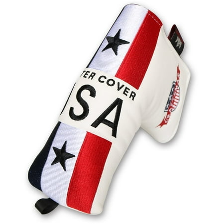 Usa Golf Headcover Craftsman Golf USA Flag Blade Putter cover Headcover For Scotty Cameron Taylormade Odyssey Magnetic Closure ()