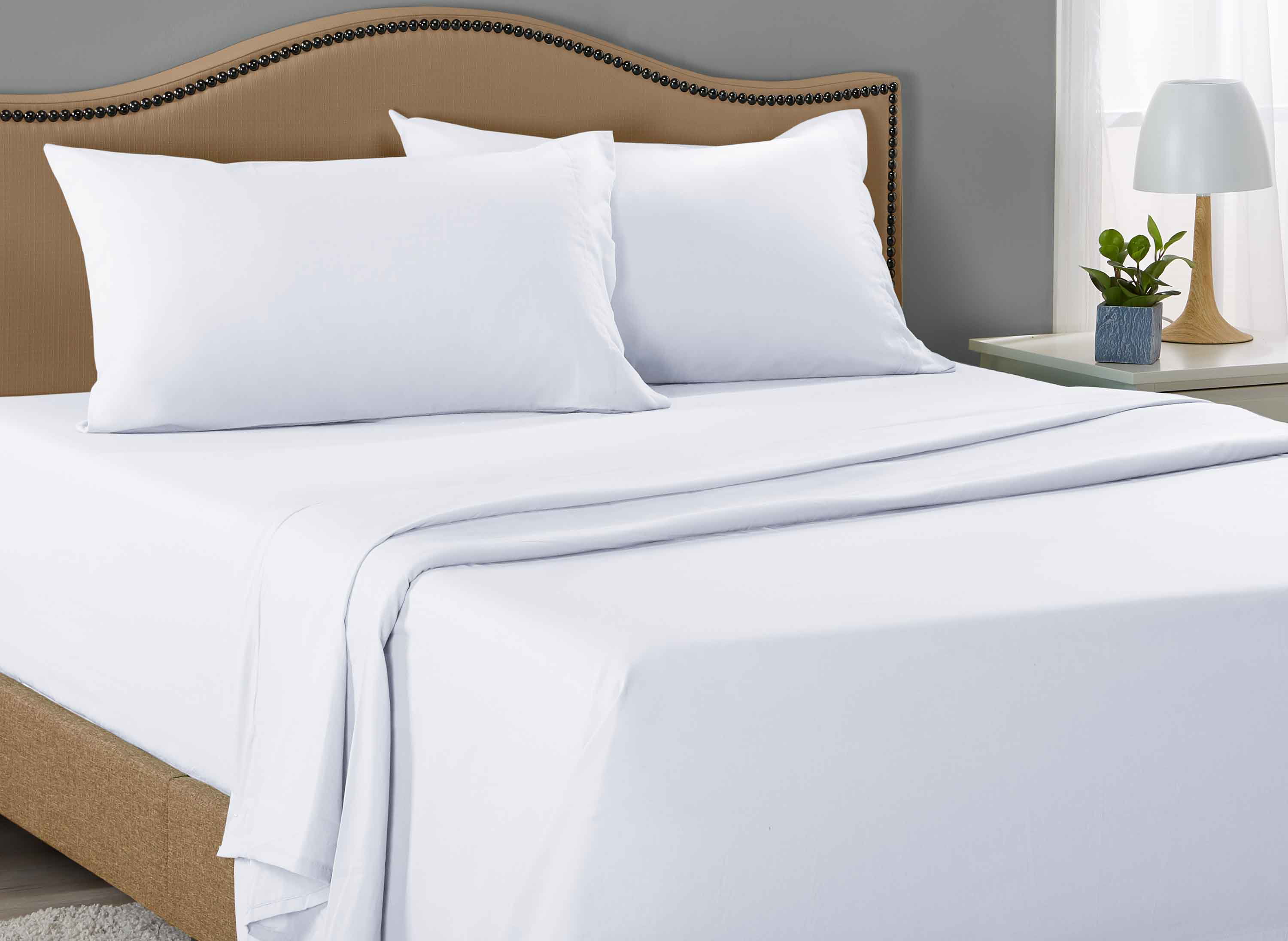 Mainstays 200 Thread Count Twin - Flat Sheet, ARCTIC WHITE 