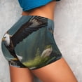 thumbnail image 2 of KLL Forest River Bald Eagle Pattern Workout Shorts for Women Scrunch Short Gym Yoga Running Sport Active Exercise Fitness Shorts, 2 of 5