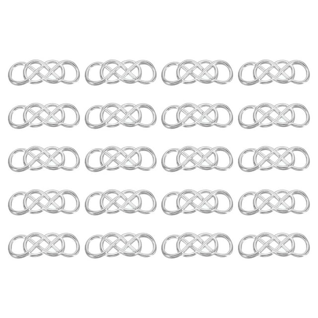Unique Bargains Double Symbol Charm Connectors Alloy Double 8 Linker Pendant, Silver, 30Pack
