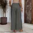 thumbnail image 7 of Linen Pants Women Sevevn Womens Linen Pants Casual Loose Wide Leg Pants Elastic Waist Palazzo Pants Trousers with Pockets, 7 of 7
