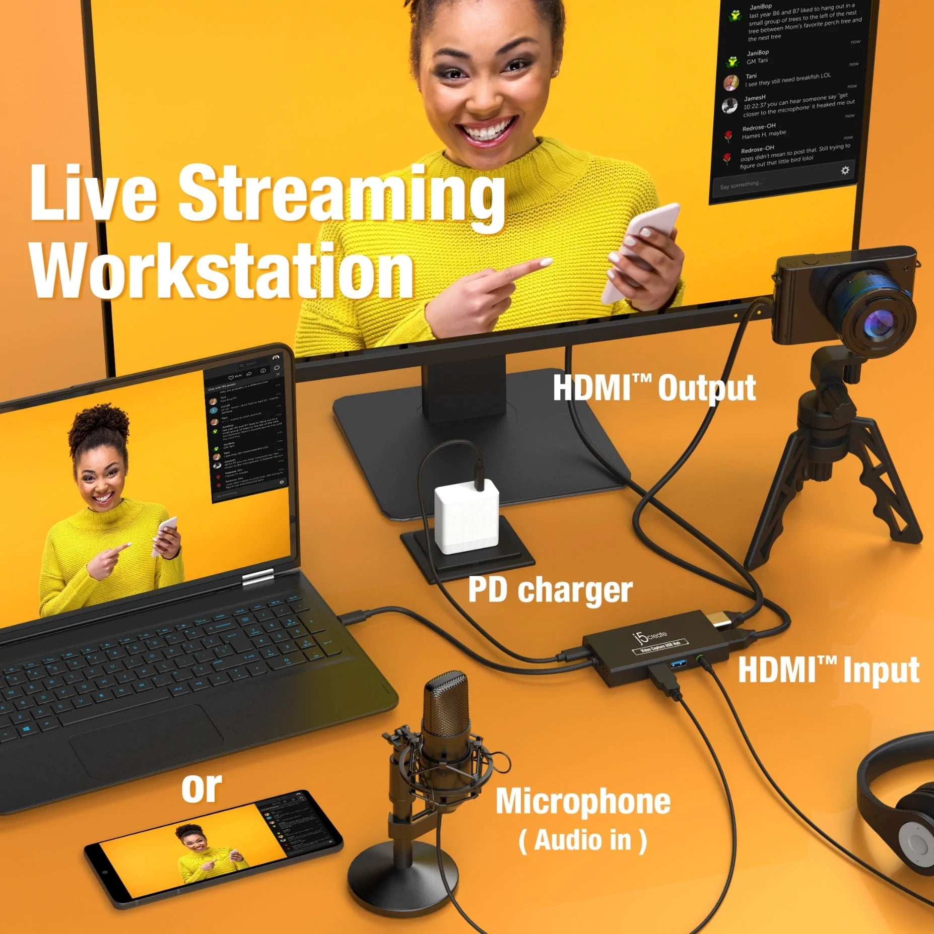 j5create Video Capture USB Hub, JVA01