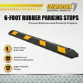 thumbnail image 2 of Guardian Parking Stop, 6-Foot Long Rubber Curb with Mounting Holes, Black/Yellow, 4 Pack, 2 of 2