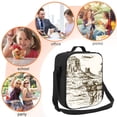 thumbnail image 5 of Rateoe Western Desert Cowboys 1 Lunch Bag Reusable Lunch Box with Shoulder Straps for Men Women Insulated Portable Lunchbox for adults Suitable for School Work Picnic, 5 of 7