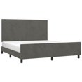 thumbnail image 6 of vidaXL Bed Frame without Mattress Dark Gray California King Velvet, 6 of 6