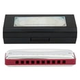 thumbnail image 1 of Blues Harmonica 10 Holes Mouthorgan G Key Stainless Steel ABS Resin Wind InstrumentRed, 1 of 4