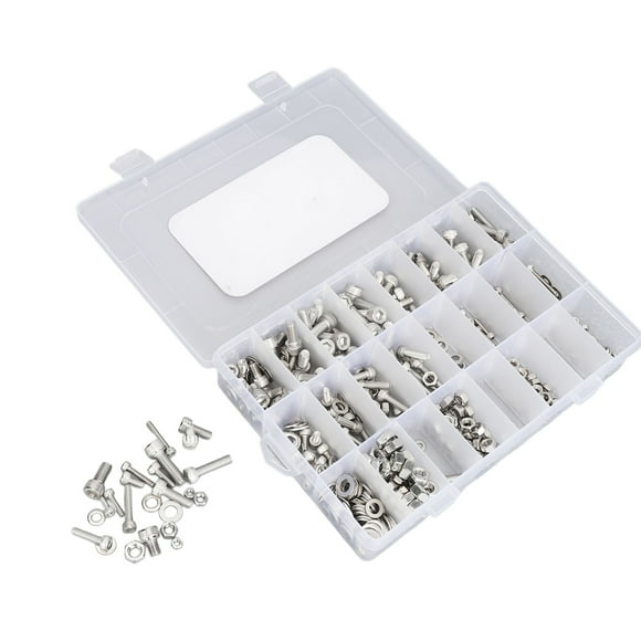 Bolts Nuts Assortment Kit, Stainless Steel 520Pcs Clean Thread Metric Bolts Nuts Assortment Kit  for Better Tightening