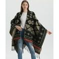 thumbnail image 5 of ZhangBaoLin Women Shawl Wrap Cardigan Poncho Cape Open Front Long Sweater Coat Winter Thick Tassels Blanket, 5 of 7