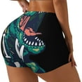 thumbnail image 2 of Vsdgher Hungry Tyrannosaurus print Workout Shorts for Women Seamless Soft Smooth Gym Yoga Scrunch Active Exercise Fitness Shorts, 2 of 8