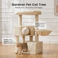 thumbnail image 4 of 41" Tall Cat Tree for Medium-Large Cats, Heavy Duty Cat Tower with 2.8in Posts & Washable Top Perches, Space-Saving Cat Furniture for Apartments, Easy to Assembly, 4 of 14
