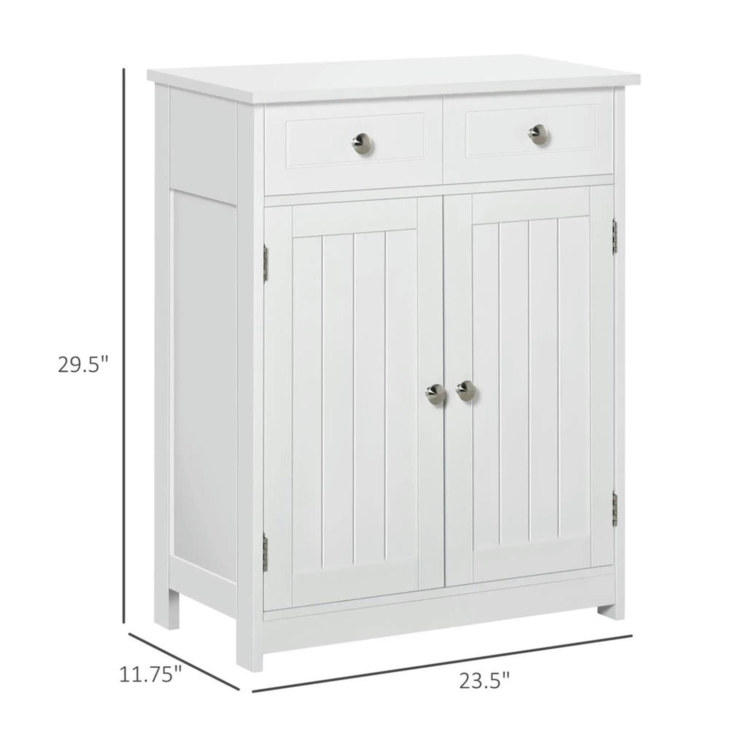 Demi Bonn 29" Bathroom Floor Cabinet, Freestanding Bathroom Storage Cabinet with Adjustable Shelf and Drawers, for Living room, Entryway, Kitchen, White