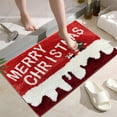 thumbnail image 5 of HomeKingdee Christmas Bathroom Rug Xmas Tree Snowflake Tufted Bath Mat Absorbent Non Slip Low Profile Shower Rug Front Door Mat, 5 of 6