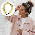 thumbnail image 5 of Unique Bargains 1 Pcs Women Knotted Headbands Fashion Wide Faux Pearl Bead Headband Hair Accessories Yellow, 5 of 7
