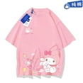 thumbnail image 1 of Camiseta Kawaii de Hello Kitty de Anime Sanrio Kuromi My Melody StellaLou, ropa informal de manga corta con estampado de algodón Y2K para parejas, 1 of 4